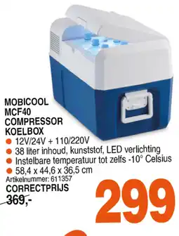 Correct MOBICOOL MCF40 COMPRESSOR KOELBOX aanbieding