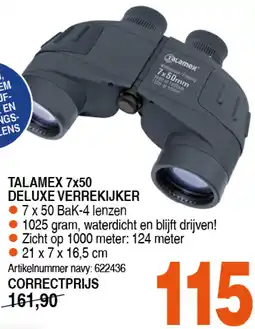 Correct TALAMEX 7x50 DELUXE VERREKIJKER aanbieding