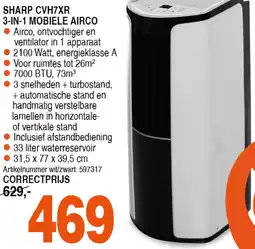 Correct SHARP CVH7XR 3-IN-1 MOBIELE AIRCO aanbieding
