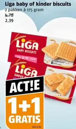 Poiesz Liga baby of kinder biscuits aanbieding