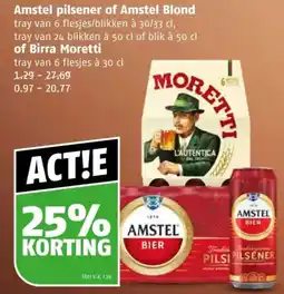 Poiesz Amstel pilsener of Amstel Blond of Birra Moretti aanbieding