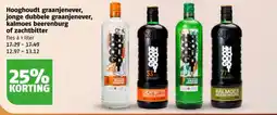 Poiesz Hooghoudt graanjenever, jonge dubbele graanjenever, kalmoes beerenburg of zachtbitter aanbieding