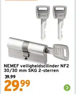GAMMA NEMEF veiligheidscilinder NF2 30/30 mm SKG 2-sterren aanbieding