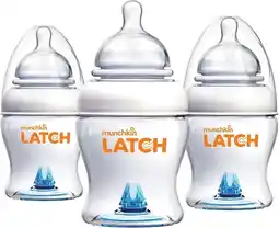 Bol.com Munchkin Babyfles - 3-pack Latch bottle - baby fles 120ml - Anti-Colic babyflesje aanbieding