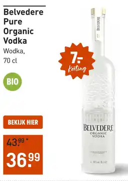 Gall & Gall Belvedere Pure Organic Vodka Wodka aanbieding