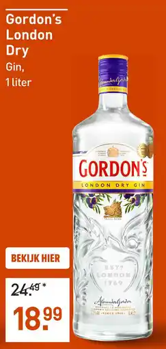 Gall & Gall Gordon's London Dry Gin aanbieding