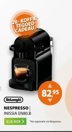 Expert DeLonghi Nespresso Inissia EN80.B Zwart aanbieding