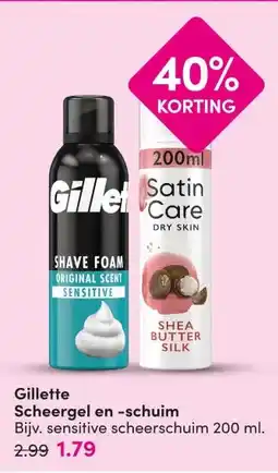 DA Gillette Scheergel en -schuim aanbieding