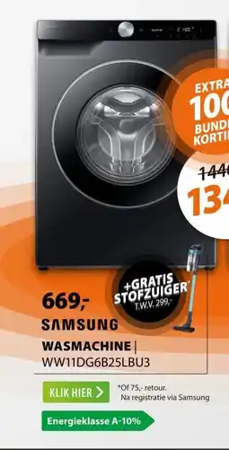 Expert Samsung SuperSpeed 6000-serie WW11DG6B25LB Zwart aanbieding