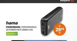 Expert Hama Performance 20 Power Pack 20.000 mAh Antraciet aanbieding