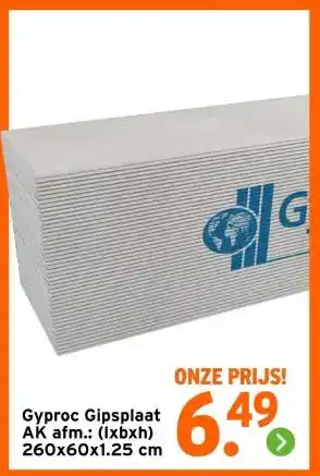 GAMMA Gyproc Gipsplaat AK aanbieding