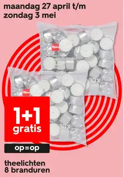 HEMA Theelichten 8 branduren aanbieding