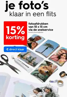 HEMA Fotoafdrukken van 10 x 15 cm via de snelservice aanbieding