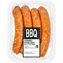 Albert Heijn AH BBQ scharrel kiphotdog kaas en spek aanbieding