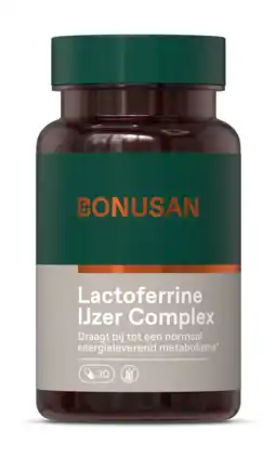 De Online Drogist Bonusan Lactoferrine IJzer Complex Capsules aanbieding