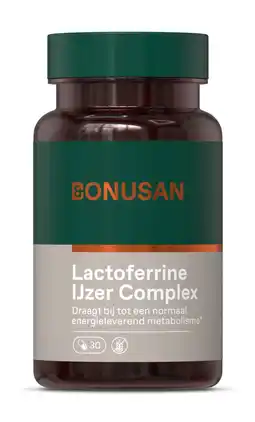 De Online Drogist Bonusan Lactoferrine IJzer Complex Capsules aanbieding