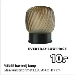 Jysk Mejse batterij lamp aanbieding