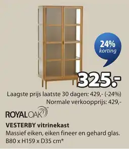 Jysk Royal Oak Vesterby vitrinekast aanbieding