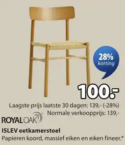 Jysk Royal Oak Islev eetkamerstoel aanbieding
