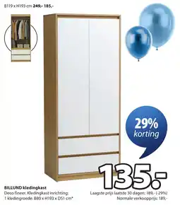 Jysk Billund kledingkast aanbieding