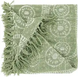 Intratuin Unique Living plaid Bruni groen 125 x 150 cm aanbieding