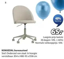 Jysk Kokkedal bureaustoel aanbieding