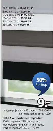 Jysk Bolga verduisterend rolgordijn aanbieding
