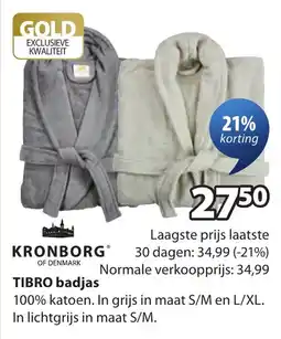 Jysk Tibro badjas aanbieding