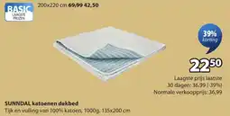 Jysk Sunndal katoenen dekbed aanbieding