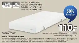 Jysk Stria springveermatras aanbieding