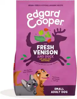 Intratuin Edgard & Cooper hondenvoer S adult hert en eend 3 kg aanbieding