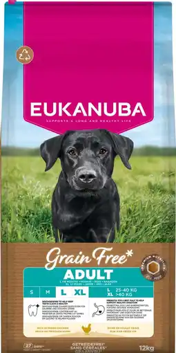 Intratuin Eukanuba hondenvoer L / XL adult kip 12 kg aanbieding