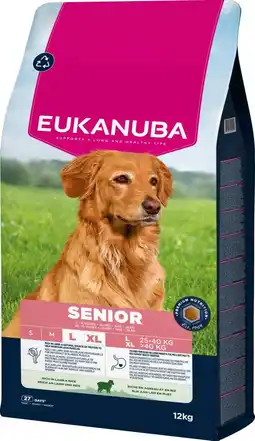 Intratuin Eukanuba hondenvoer L / XL senior lam met rijst 12 kg aanbieding