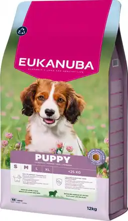 Intratuin Eukanuba hondenvoer S / M puppy lam met rijst 12 kg aanbieding