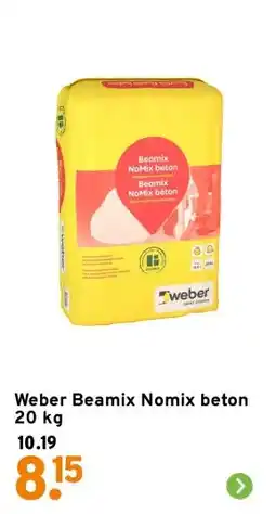 GAMMA Weber Beamix Nomix beton 20 kg aanbieding