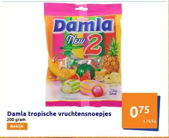 Action Damla tropische vruchtensnoepjes 200g aanbieding