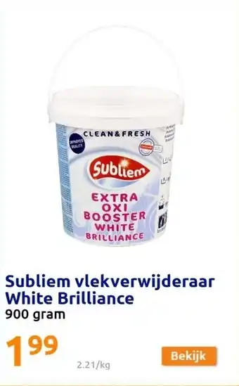 Action Subliem vlekverwijderaar white brilliance 900g aanbieding