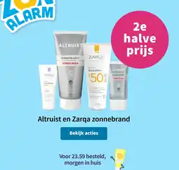 Plein.nl Altruist en Zarqa zonnebrand aanbieding
