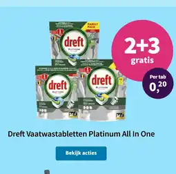 Plein.nl Dreft Vaatwastabletten Platinum All In One aanbieding