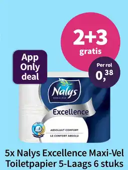 Plein.nl 5x Nalys Excellence Maxi-Vel Toiletpapier 5-Laags 6 stuks aanbieding