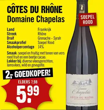 Dirck 3 Côtes Du Rhône Domaine Chapelas aanbieding