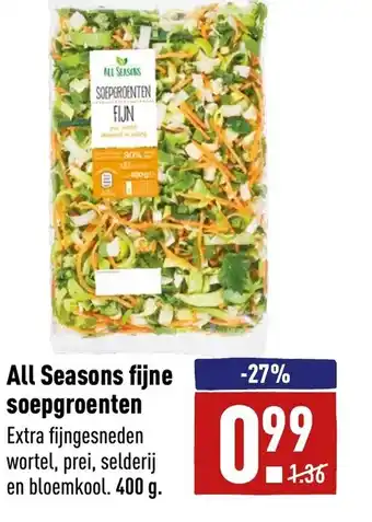 ALDI All Seasons fijne soepgroenten 400g aanbieding