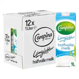 Albert Heijn Campina Langlekker halfvolle melk 12-pack aanbieding