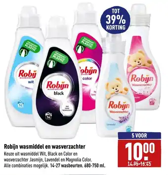 ALDI Robijn wasmiddel en wasverzachter 680-750ml aanbieding