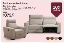 Leen Bakker Bekijk Bank en fauteuil James [link] aanbieding
