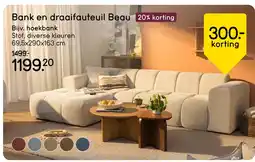 Leen Bakker Bekijk Bank en draaifauteuil Beau [link] aanbieding