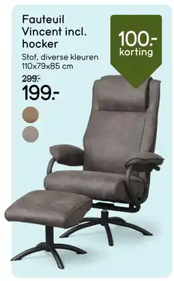 Leen Bakker Bekijk Fauteuil Vincent incl. hocker [link] aanbieding