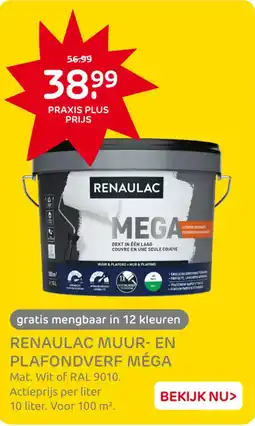 Praxis Renaulac Muur en Plafondverf Méga aanbieding