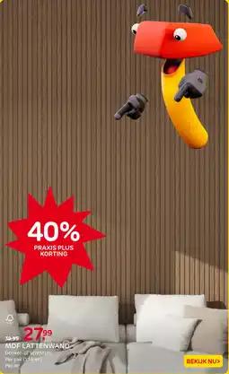 Praxis MDF Lattenwand aanbieding