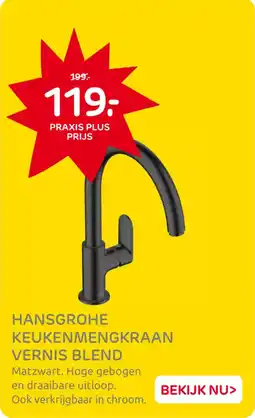 Praxis Hansgrohe Keukenmengkraan Vernis Blend aanbieding